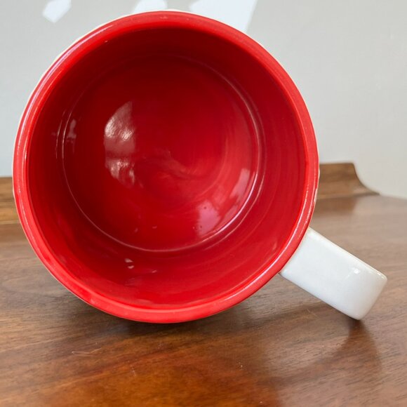 Anthropologie Bundled Up Monogram Letter "A" Mitten Mug Red Stoneware Snowflake - Picture 3 of 8